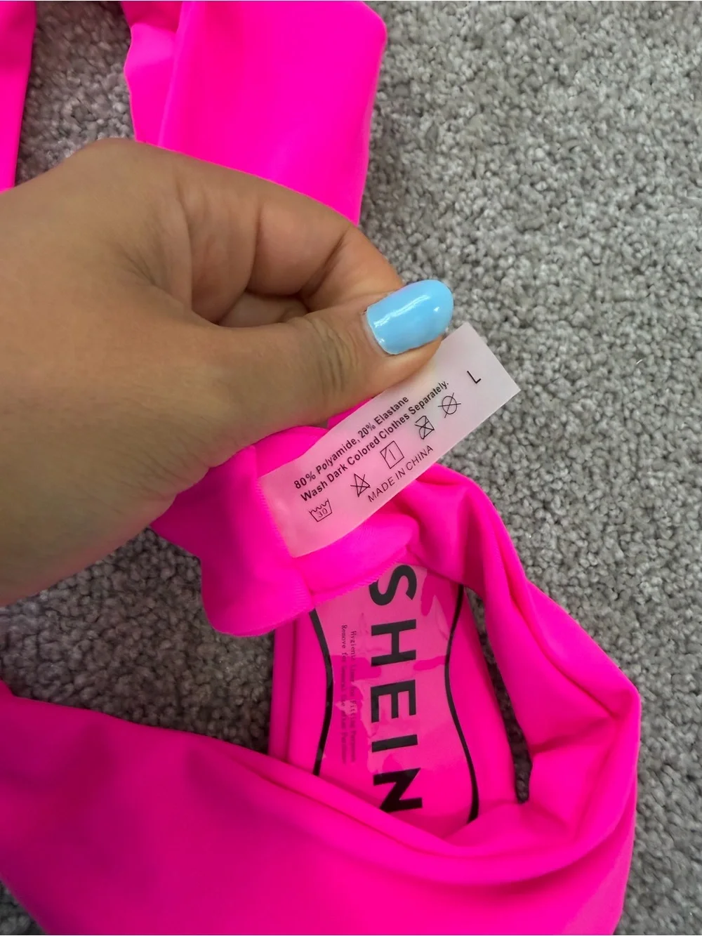 SHEIN hot pink bikini set swimsuit pcs Large